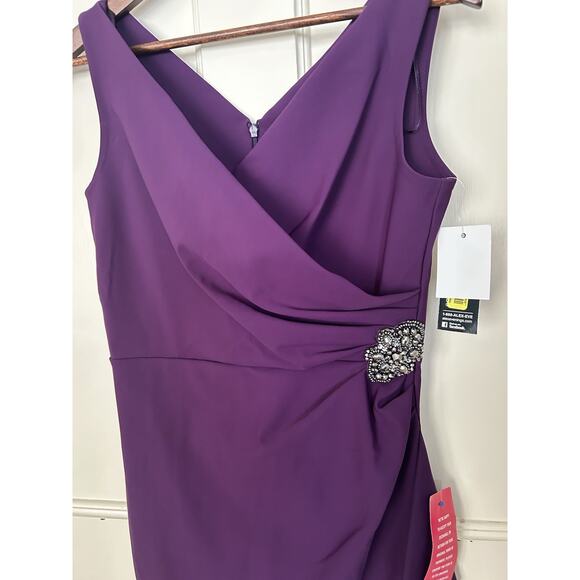 Alex Evenings Short Side Ruched Cascade Ruffle Skirt Beaded Womens Size 4 NWT - Picture 2 of 9